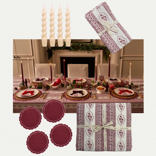 The Ruby Red First Bloom Festive Tableware Set (4 persons) - SAVE 15%