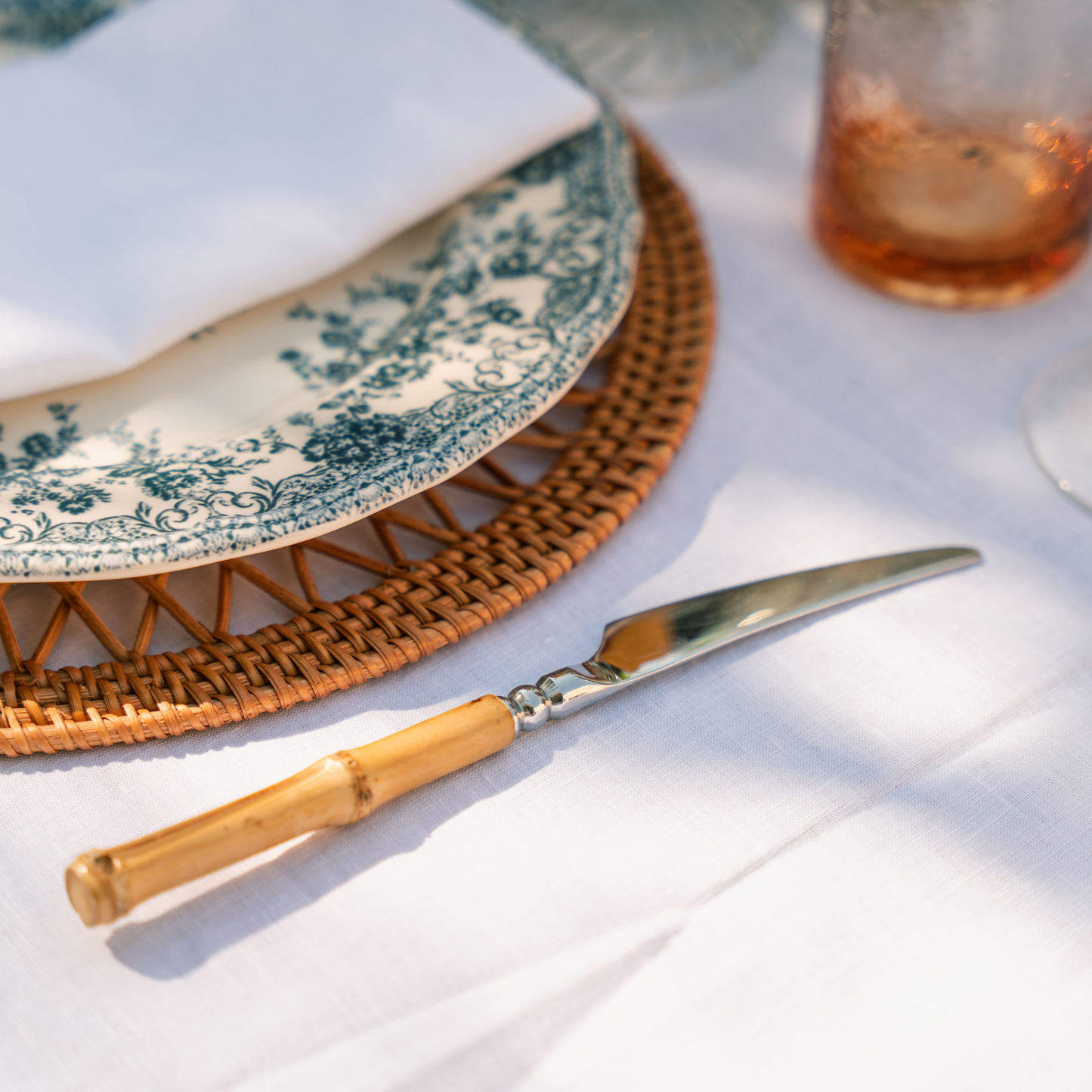 4 Piece Bamboo Handle Stainless Steel Cutlery Set