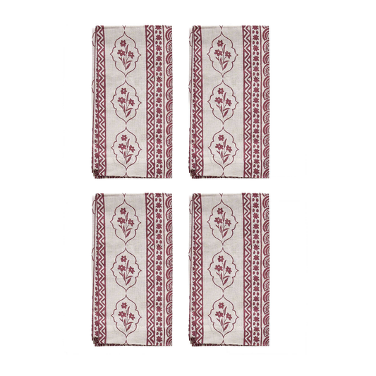 First Bloom Linen Napkins Ruby Red (Set of 4)