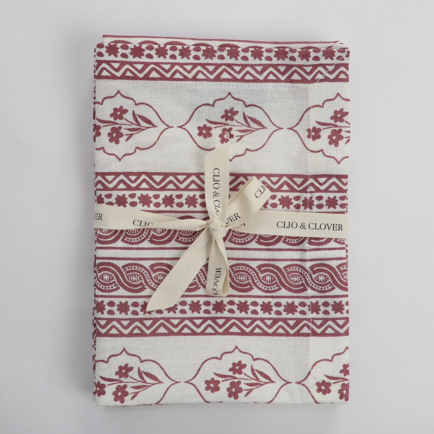 First Bloom Linen Blend Tablecloth Ruby Red