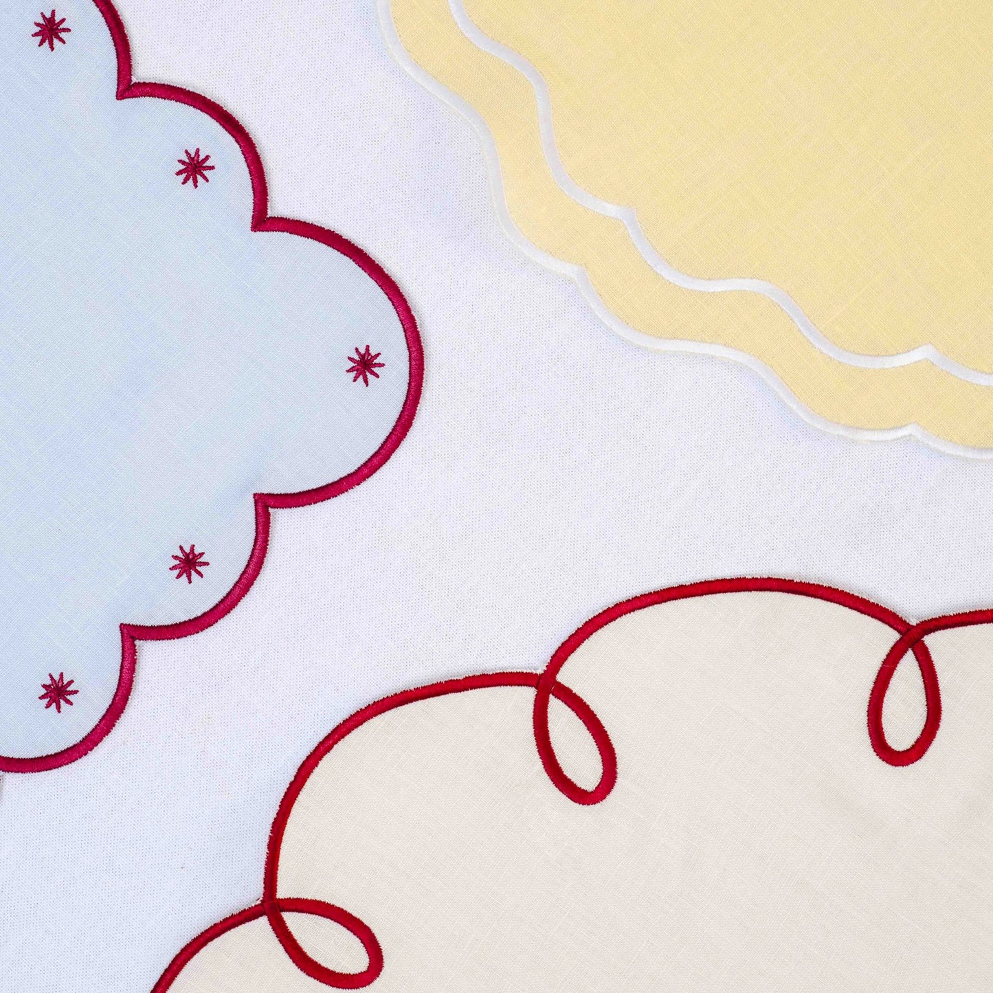 Linen Scalloped Edged Napkins - Buttermilk Yellow (Set of 4)