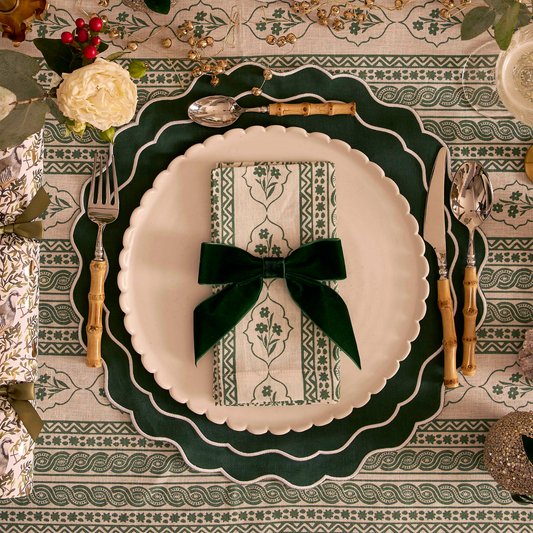 First Bloom Linen Napkins Emerald Green (Set of 4)