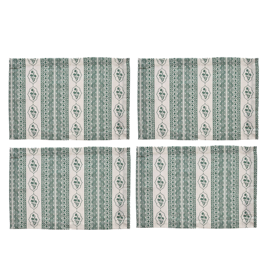First Bloom Linen Placemats Emerald Green (Set of 4)