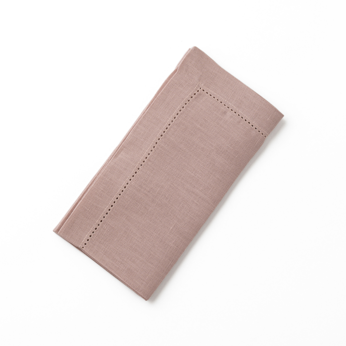 Set of 4 - Linen Hemstitched Napkins - Dusty Pink