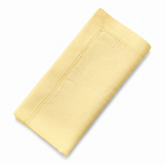Linen Hemstitched Napkins - Buttermilk Yellow (set of 4)