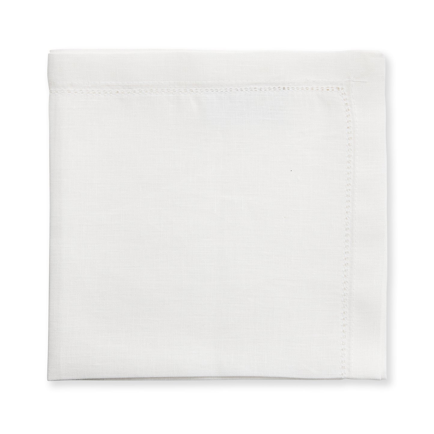 Linen Tablecloth with Hemstitched Edge - White - 6 person table size