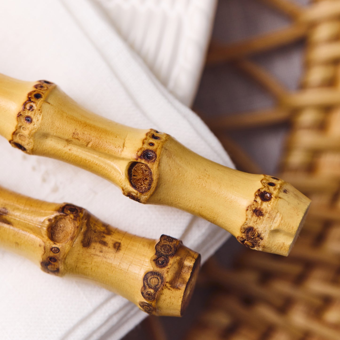 4 Piece Bamboo Handle Stainless Steel Cutlery Set