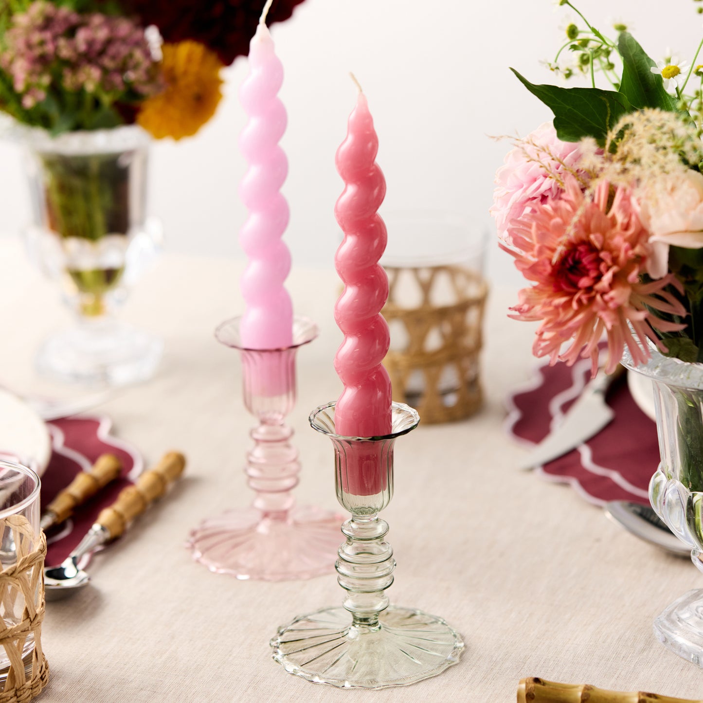 Set of 4 - Spiral Gloss Candles - Lilac