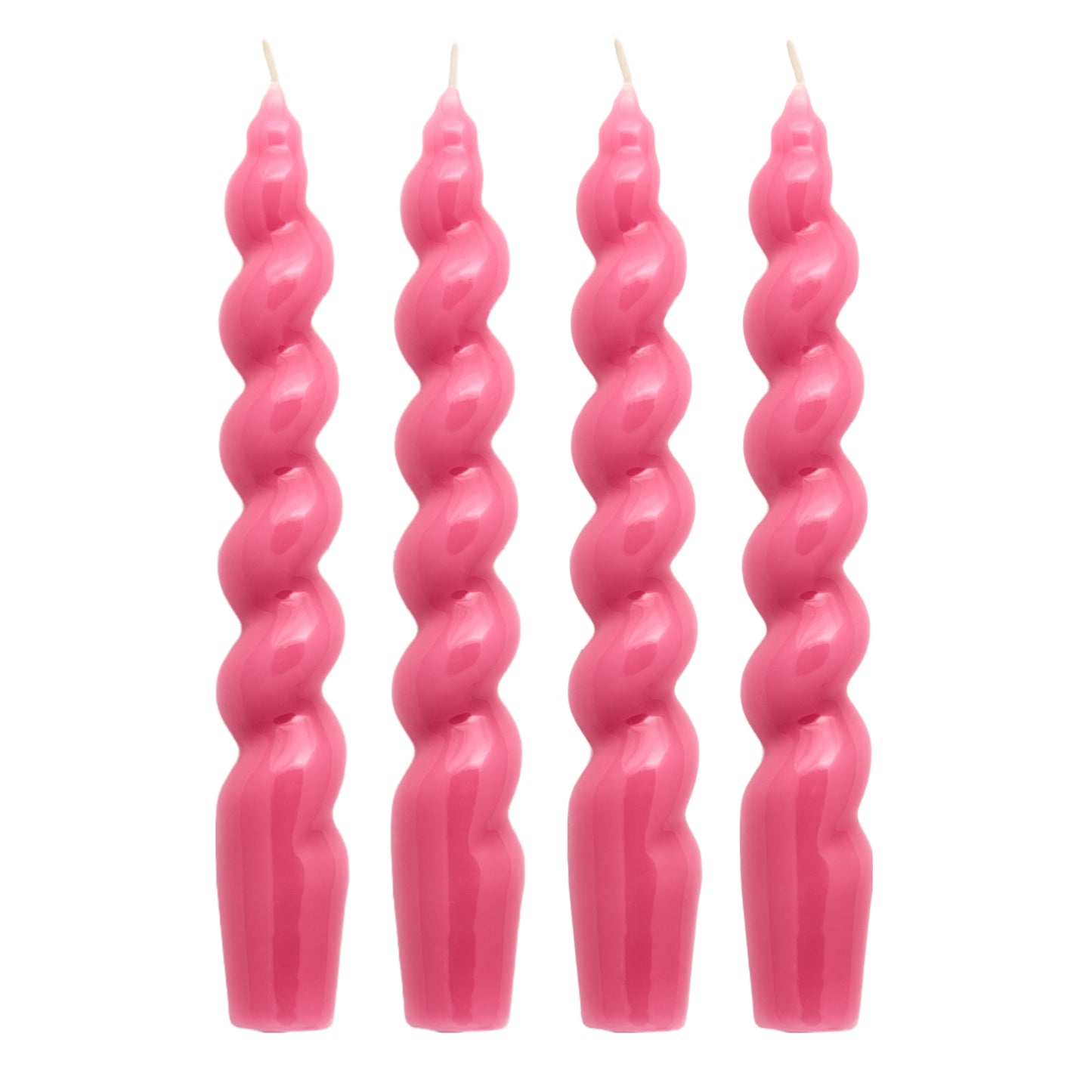 Set of 4 - Spiral Gloss Candles - Antique Rose