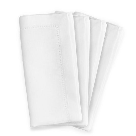 Linen Hemstitched Napkins - White (set of 4)