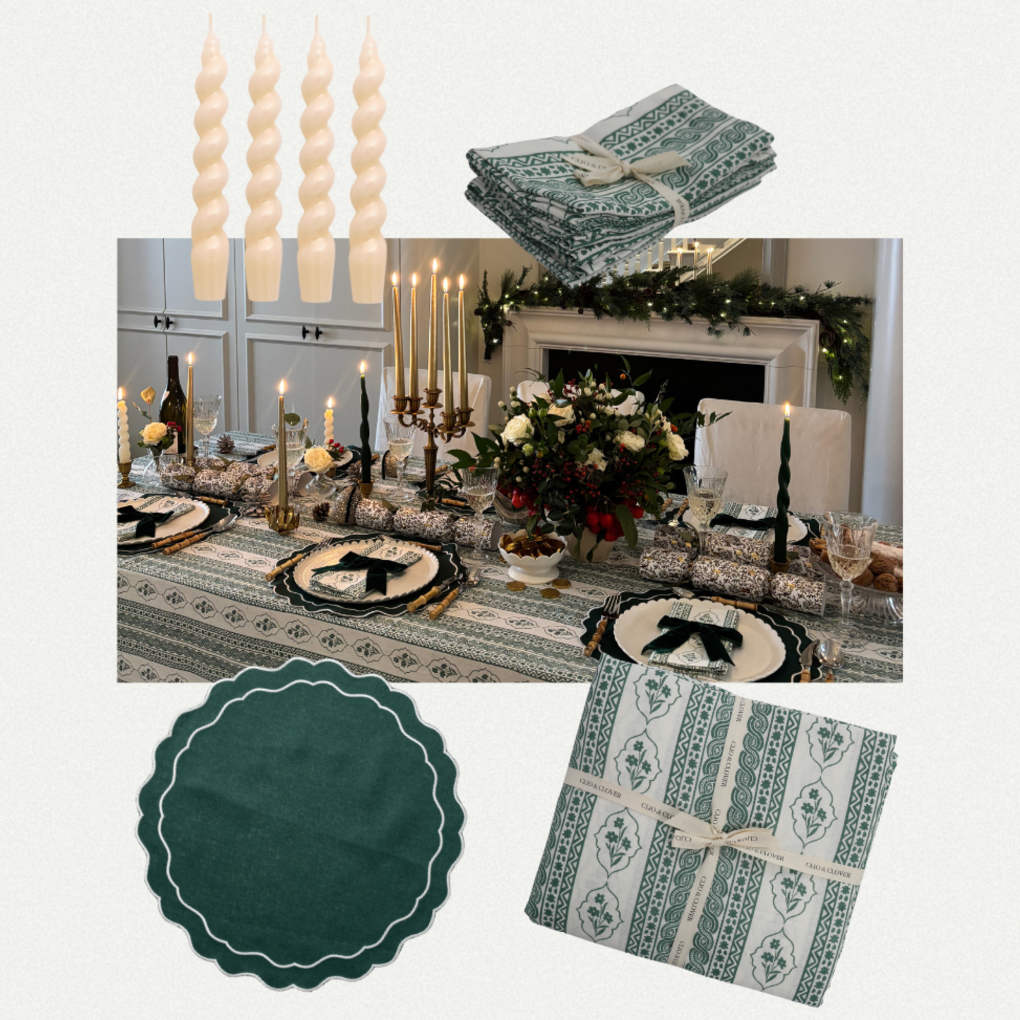 The Emerald Green First Bloom Festive Tableware Set (4 persons) - SAVE 15%