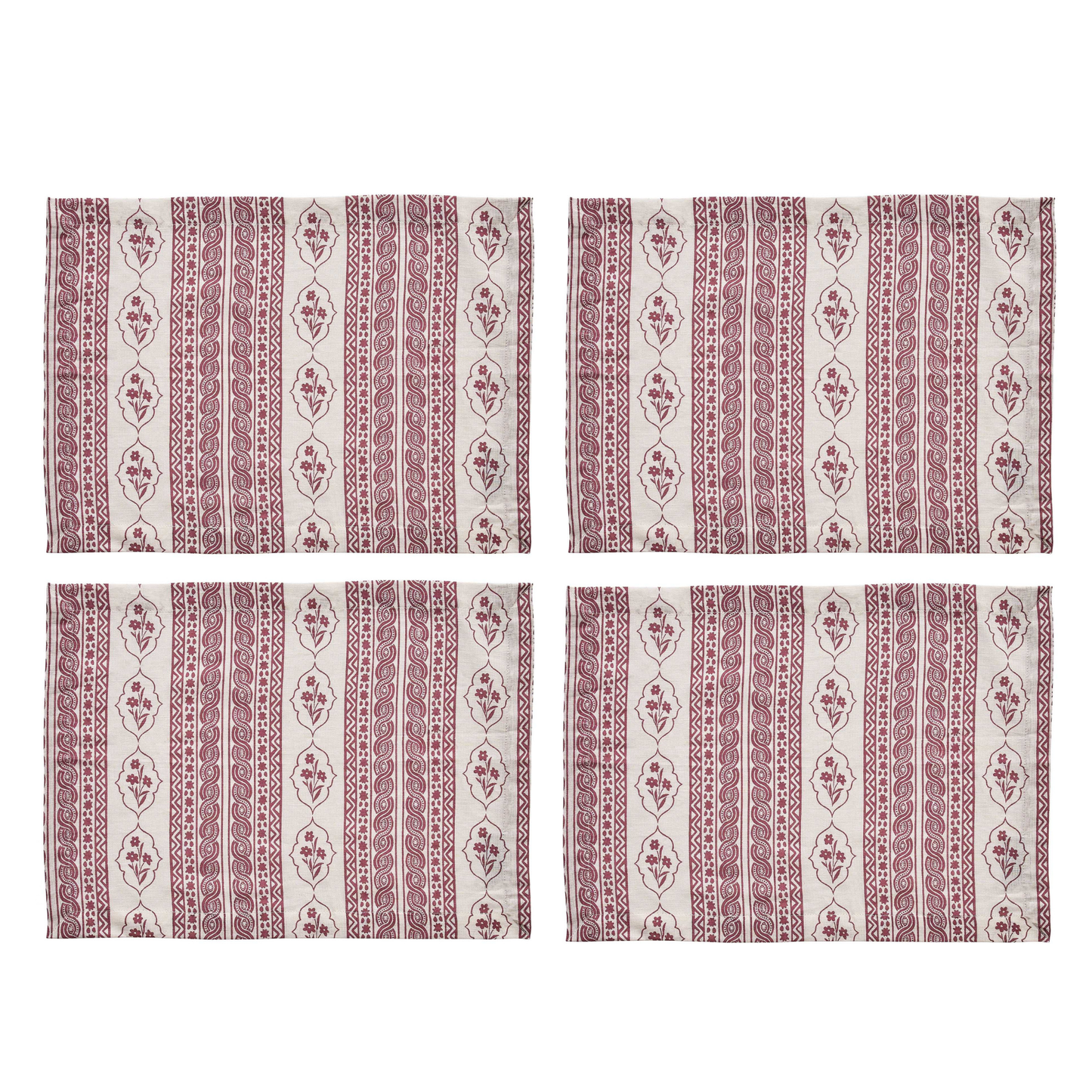 First Bloom Linen Placemats Ruby Red (Set of 4)