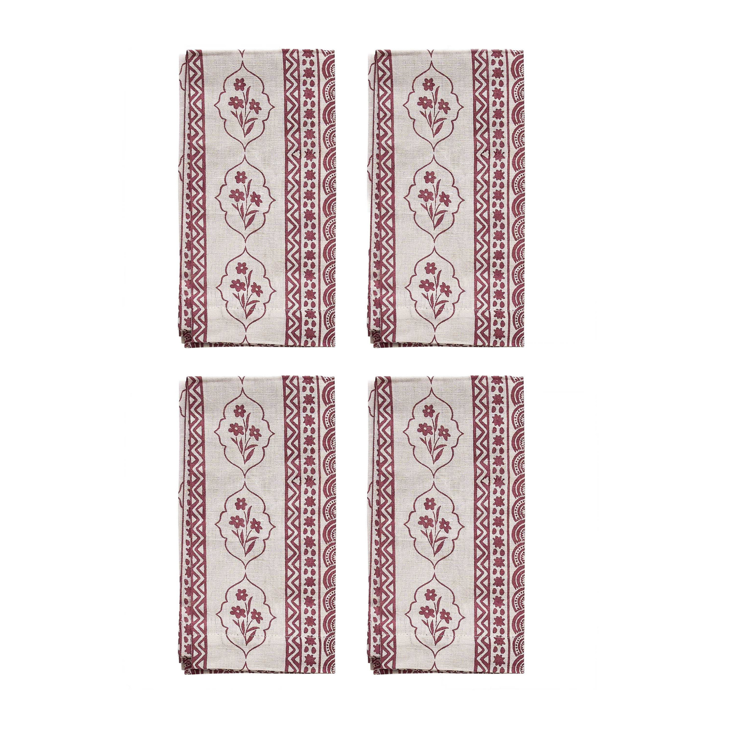 First Bloom Linen Napkins Ruby Red (Set of 4)