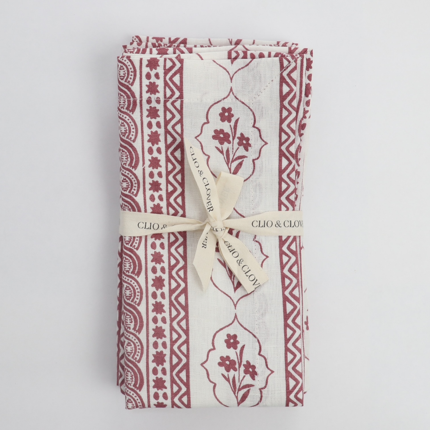 First Bloom Linen Napkins Ruby Red (Set of 4)