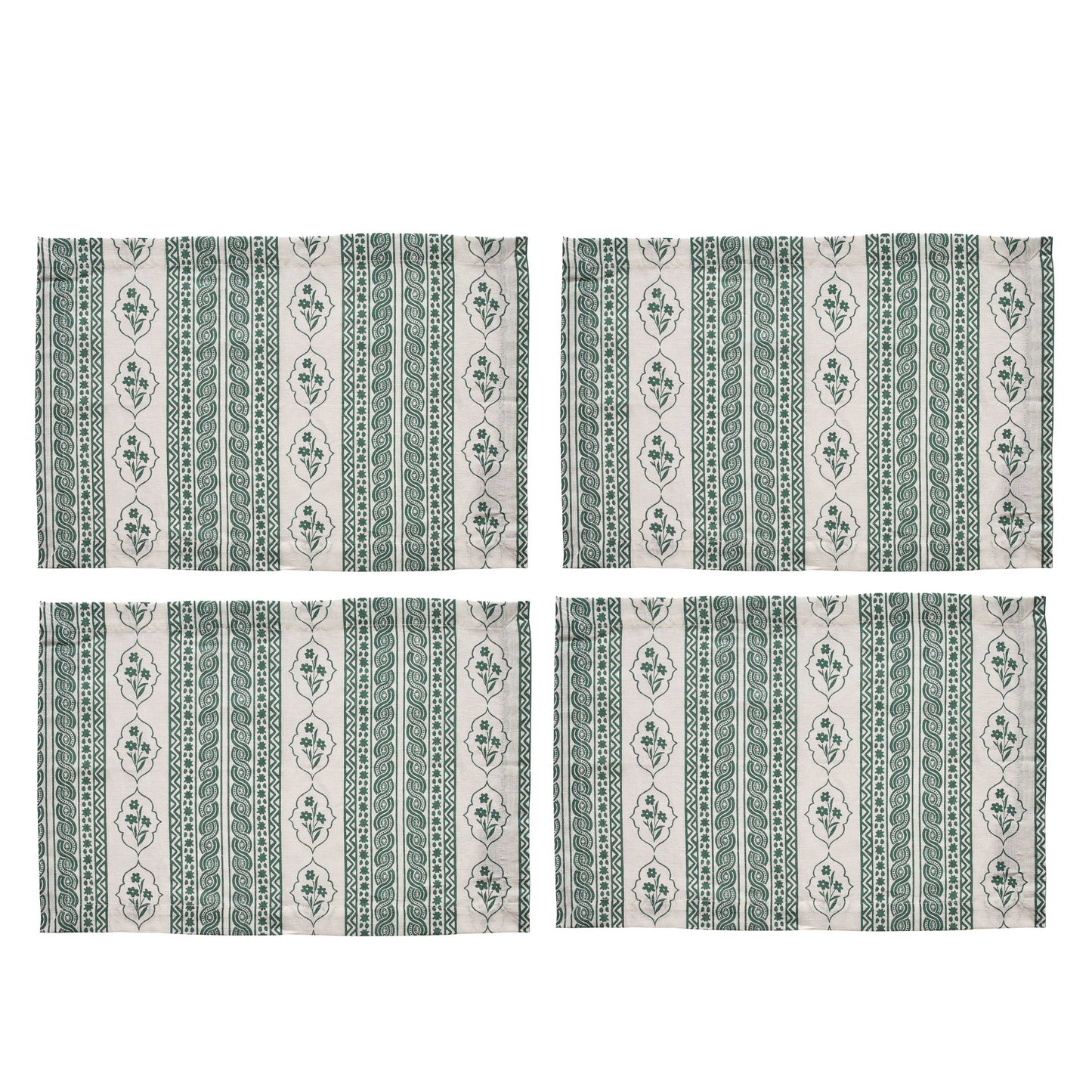 First Bloom Linen Placemats Emerald Green (Set of 4)