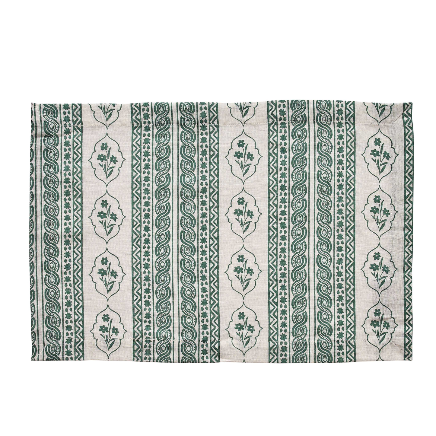 First Bloom Linen Placemats Emerald Green (Set of 4)