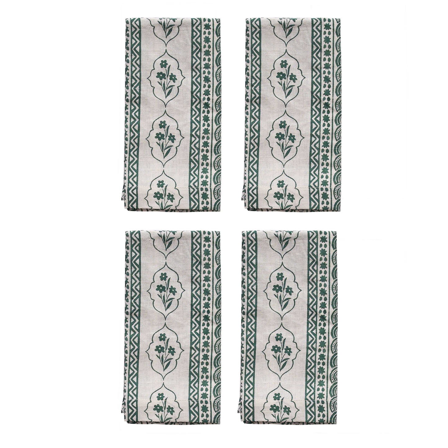 First Bloom Linen Napkins Emerald Green (Set of 4)