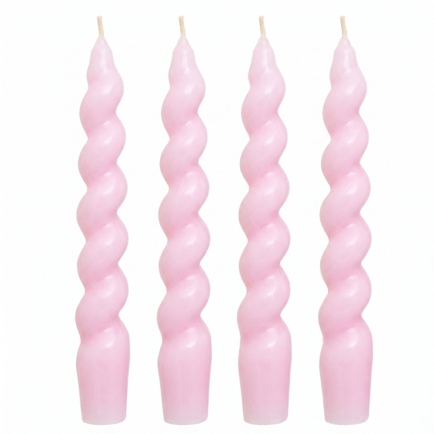 Lot de 4 bougies spirales brillantes - Lilas