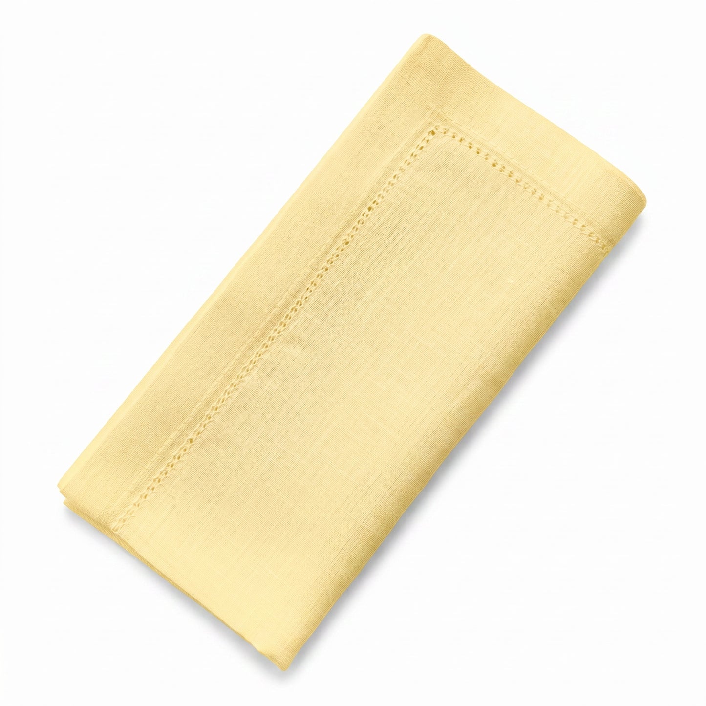 Linen Hemstitched Napkins - Buttermilk Yellow (set of 4)