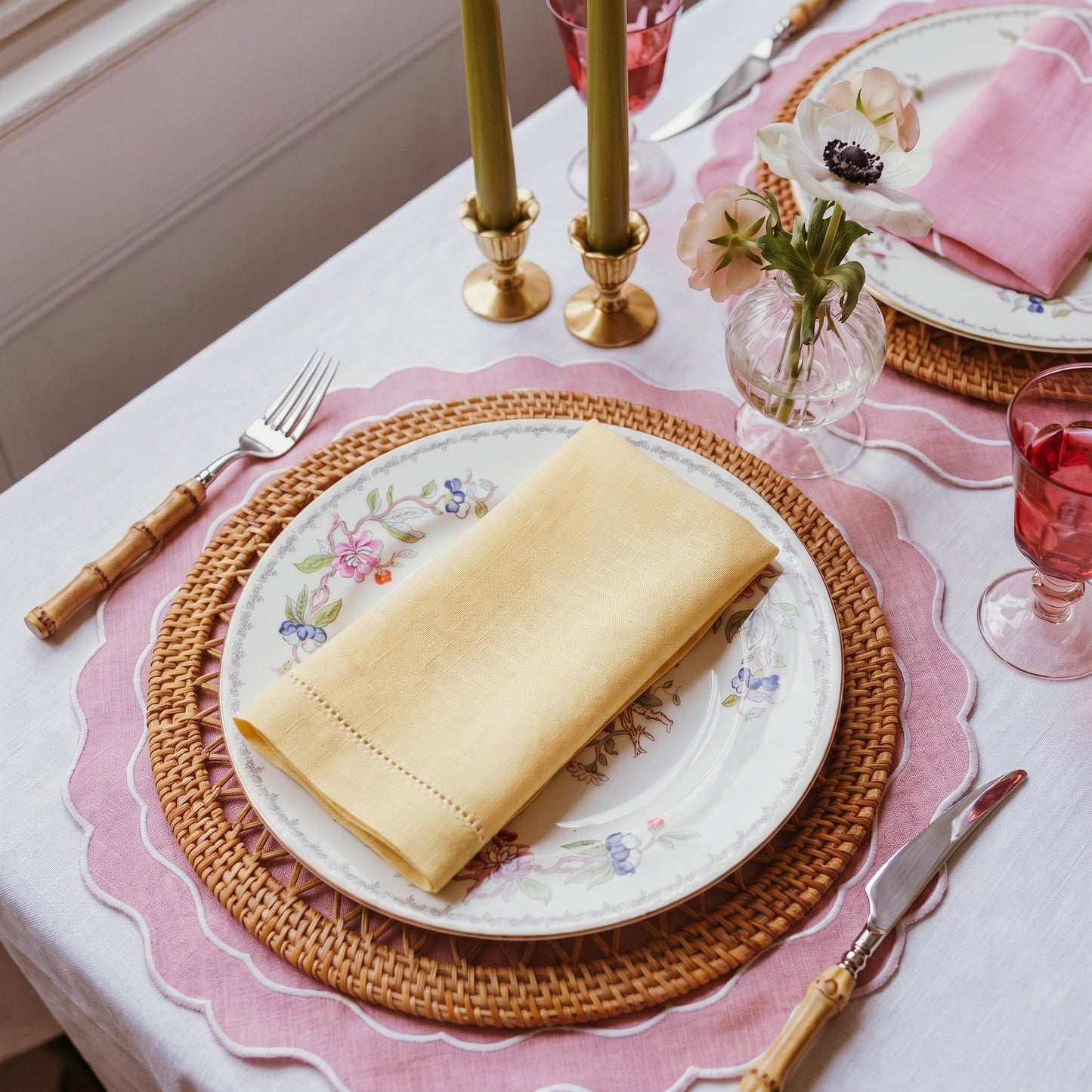 Linen Hemstitched Napkins - Buttermilk Yellow (set of 4)