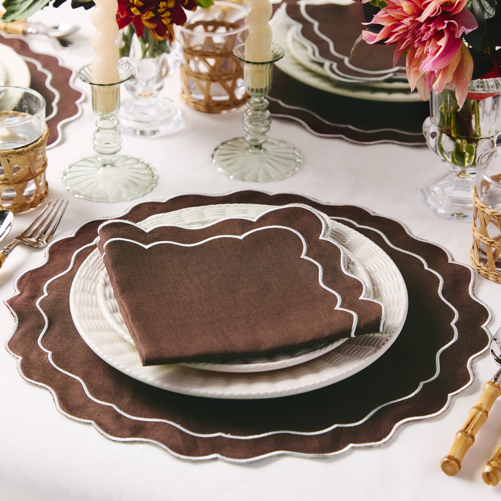 Dark Brown Linen Napkins for Christmas Dinner Table. Farmhouse Linen Cloth  Dinner Napkins. Napkin Set of 4, 6, 8 & More, Various Colors 